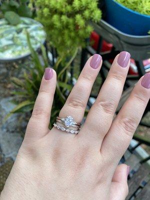 The large stone is from another shop but the bottom who are the exceptional work of Victoria Jewelers!