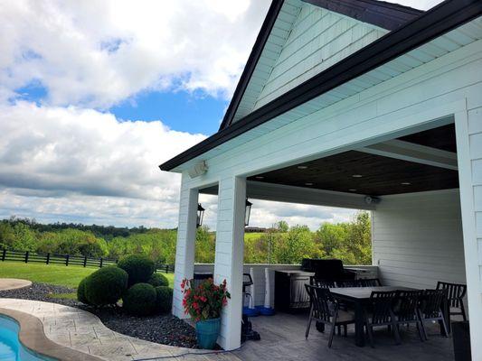 Outdoor speakers facing pool