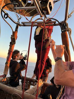 Skydiver getting ready to jump