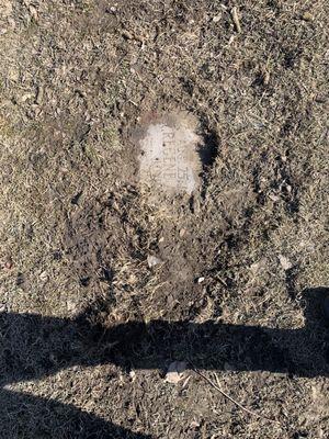 This how my Mother's grave marker looks. What a disgrace. So upsetting to all of our family. The frozen mud is about 4 inches thick.