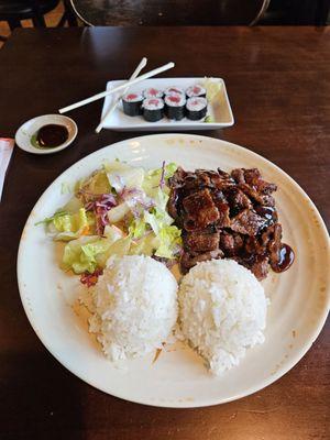Beef teriyaki and Classic Tuna Roll.