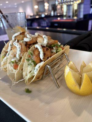 Grilled Shrimp Tacos presented in style.