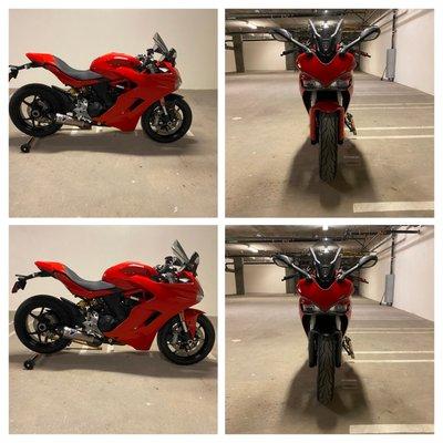 before and after photos of front fender paint job.