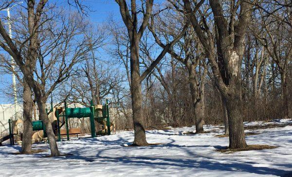 Playground beyond the trees