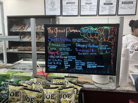 Seasonal coffee menu