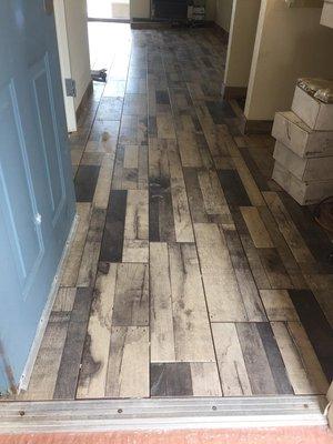 wood looking tile floor