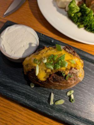 The baked potato side was disappointing, very small for the cost. I would pass on it. Get the mashed potatoes