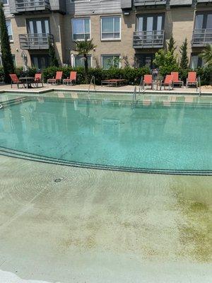 The pool it's may and pool season and this is not inviting at all !