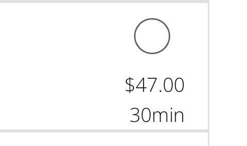 Cut from the on-line appointment calendar with the normal pricing and assigned time