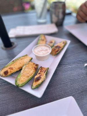 Featured appetizer, jalapeño poppers with pork belly