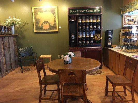 Cute little tables to sit and sip