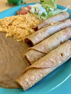 Chicken flautas. Very good!
