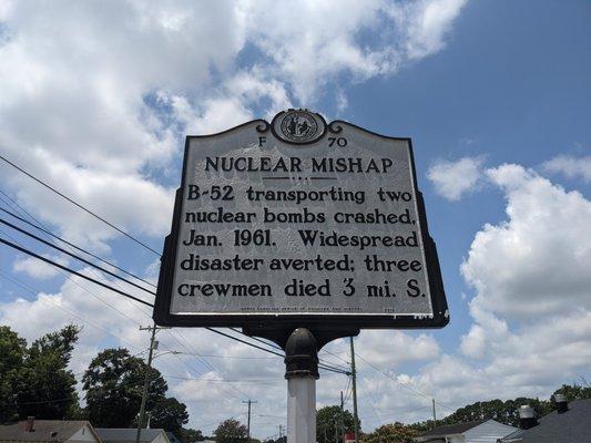 Nuclear Mishap Historical Marker, Eureka