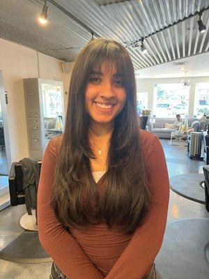 Framing and Wispy Bangs Haircut