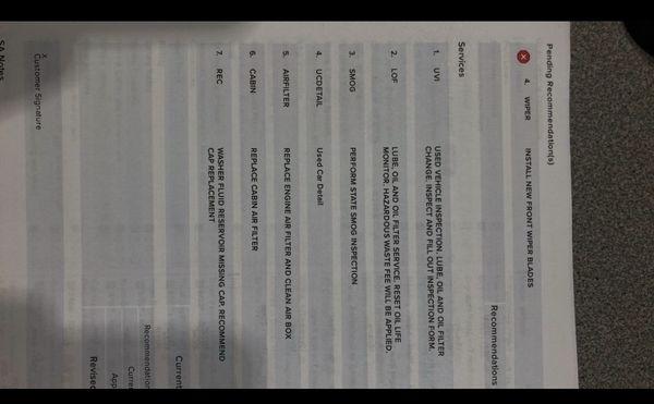 Vehicle inspection report provided