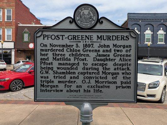Pfost-Greene Murders Historical Marker, Ripley