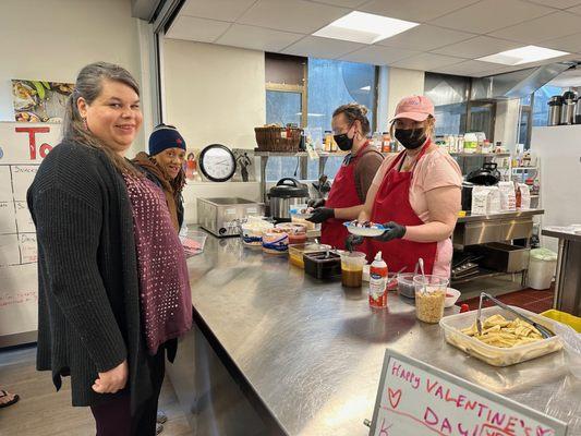 EGH Day Shelter guests receive hot meals from our kitchen.