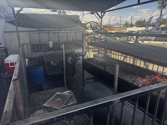 The grill area out front