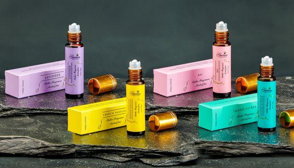 New! Roll-on fragrances. Available in 6 great fragrances. All made with jojoba oil.
