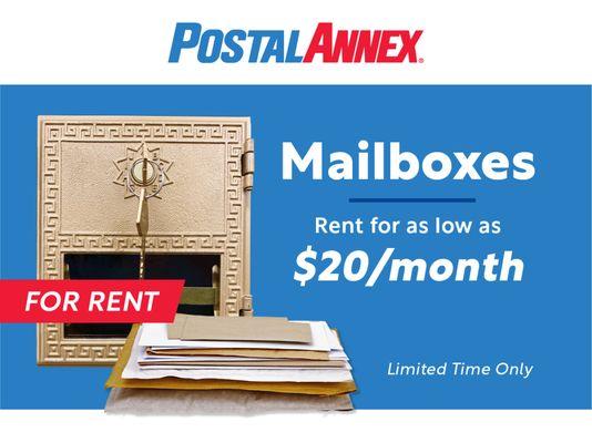 Mailbox Rental Starting at $20/Month. Limited Time Offer!