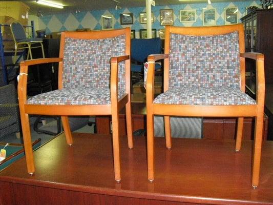 Gently used wood frame chairs