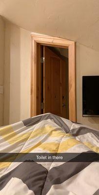 Toilet also in bedroom