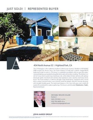 Sold! Coll starter home in Highland Park, CA
