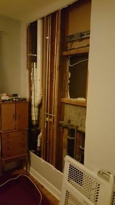 Matt was able to upgrade our stack system and plumbing to accomodate our new second floor bathroom