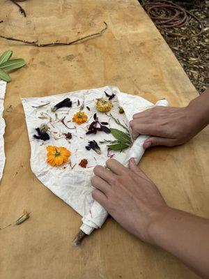 Natural Dyeing eco printing workshop