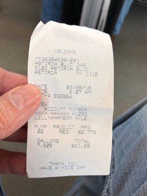 BEWARE:  Overcharged $78 by pump attendant.
