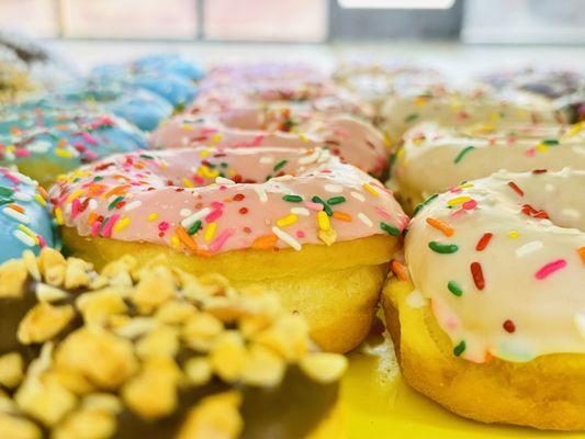The sprinkle donut's charm is simply irresistible! #freshdonuts