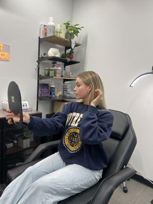 post double lobe piercing