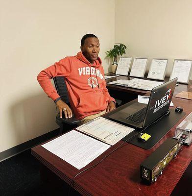 The Owner Keith Ivey at our home base office.