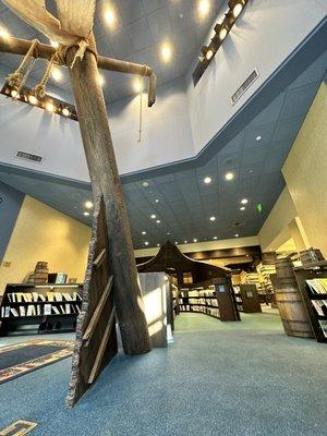 Love their pirate ship space for children's books and reading area