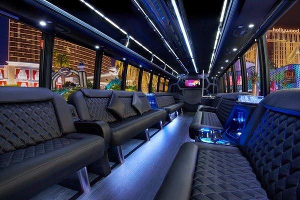 25 Passenger Party Bus interior