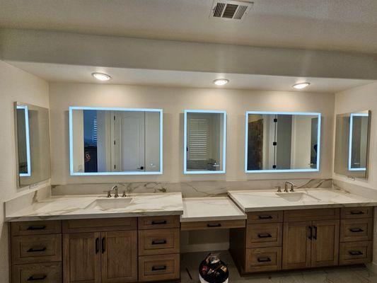 Master bath counters and cabinets