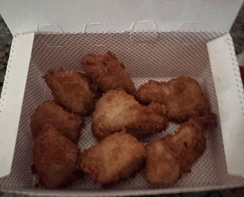 The regular 8 count chicken nuggets- lightly breaded just as we like it!