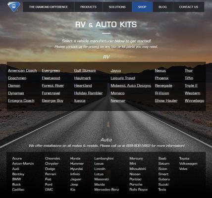 We have hundreds of precut PPF kits for RVs and cars that can be installed by one of our certified techs or yourself. We sell just film too.