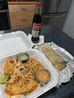 Quesabirria, Tamale, Mexican Coke