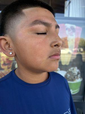 My son's eyebrow