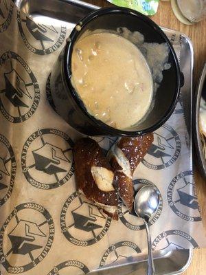 Beer cheese soup. Excellent flavor and so awesome