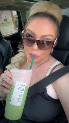 Strawberry cold foam Strato Frappuccino Blended Beverage