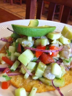 Shrimp tostada