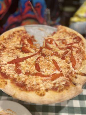 SMALL CHEESE PIZZA with roasted red peppers