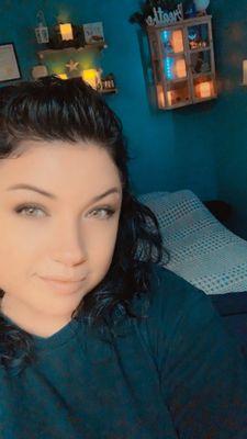 Massage therapist and table setup