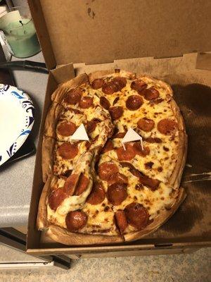 Bad delivery service, pepperoni pizza