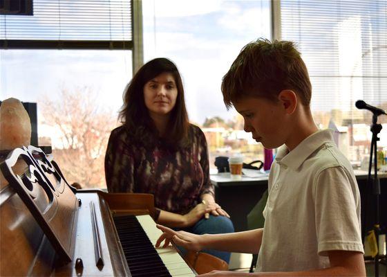 Instructor Meaghan Lillis and student.