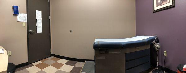 Patient exam room from chair (felt old and outdated with paper thin walls)