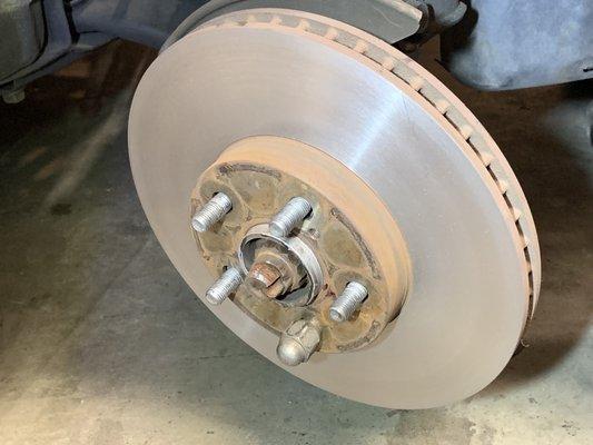 Machined rotor during install