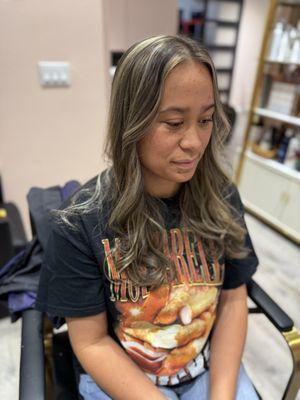 This young lady went from black to this color. She is now ready for her vacation !